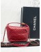 (LIKE NEW) CHANEL LAMBSKIN QUILTED SMALL HOBO RED -FULL SET-