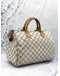 LOUIS VUITTON SPEEDY 30 WHITE DAMIER AZUR HANDLE BAG IN GOLD HARDWARE