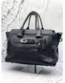 (LIKE NEW)COACH SWAGGER CARRYALL IN PEBBLE LEATHER BLACK