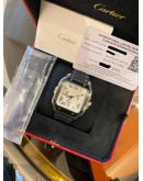 (UNUSED) 2022 CARTIER SANTOS CHRONOGRAPH XL 4183 REF WSSA0017 WHITE DIAL 43.3MM x 51MM AUTOMATIC WATCH -FULL SET-