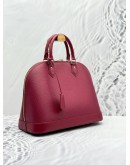 (LIKE NEW) LOUIS VUITTON ALMA MM TOP HANDLE BAG IN MAROON EPI LEATHER