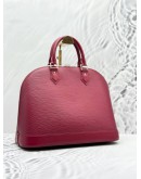 (LIKE NEW) LOUIS VUITTON ALMA MM TOP HANDLE BAG IN MAROON EPI LEATHER
