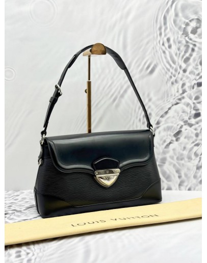 LOUIS VUITTON BAGATELLE PM SHOULDER BAG IN BLACK EPI LEATHER AND CALFSKIN LEATHER