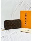 LOUIS VUITTON ZIPPY WALLET IN BROWN MONOGRAM CANVAS -FULL SET-