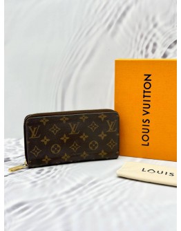 LOUIS VUITTON ZIPPY WALLET IN BROWN MONOGRAM CANVAS -FULL SET-