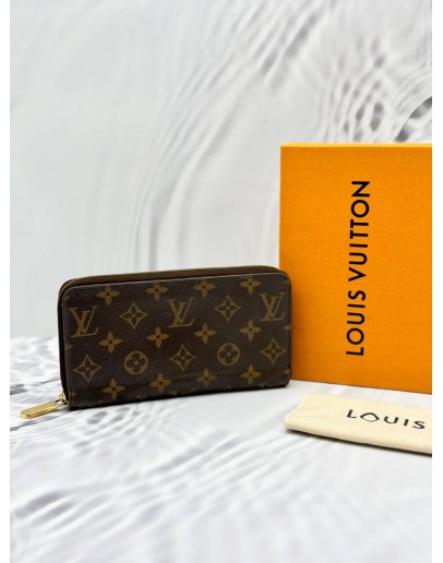 LOUIS VUITTON ZIPPY WALLET IN BROWN MONOGRAM CANVAS -FULL SET-