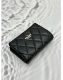 (LIKE NEW) KATE SPADE CAREY COMPACT BIFOLD WALLET IN BLACK CALFSKIN LEATHER