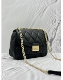 KATE SPADE CAREY SMALL FLAP SHOULDER AND CROSSBODY BAG IN BLACK CALFSKIN LEATHER