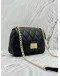 KATE SPADE CAREY SMALL FLAP SHOULDER AND CROSSBODY BAG IN BLACK CALFSKIN LEATHER