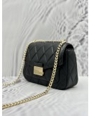 KATE SPADE CAREY SMALL FLAP SHOULDER AND CROSSBODY BAG IN BLACK CALFSKIN LEATHER