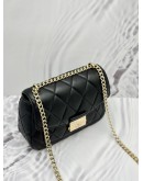 KATE SPADE CAREY SMALL FLAP SHOULDER AND CROSSBODY BAG IN BLACK CALFSKIN LEATHER