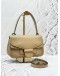 COACH CODY FLAP SHOULDER AND CROSSBODY BAG IN BEIGE PEBBLED LEATHER