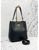 COACH MOLLIE BUCKET SHOULDER AND CROSSBODY BAG IN BLACK PEBBLED LEATHER