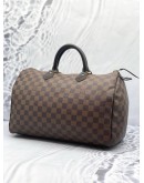(LIKE NEW) LOUIS VUITTON SPEEDY 35 BROWN DAMIER EBENE CANVAS HANDLE BAG