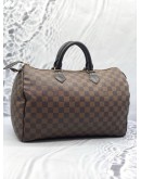 (LIKE NEW) LOUIS VUITTON SPEEDY 35 BROWN DAMIER EBENE CANVAS HANDLE BAG