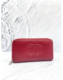 CHANEL CAVIAR LEATHER ZIP AROUND LONG WALLET SHW