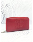 CHANEL CAVIAR LEATHER ZIP AROUND LONG WALLET SHW