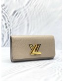 (LIKE NEW) LOUIS VUITTON TWIST LIGHT GREY EPI LEATHER LONG WALLET