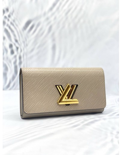 (LIKE NEW) LOUIS VUITTON TWIST LIGHT GREY EPI LEATHER LONG WALLET