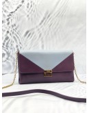 TOD'S PURPLE AND LIGHT BLUE CLUTCH WITH GOLD HARDWARE 