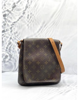 LOUIS VUITTON MONOGRAM CANVAS / LEATHER MUSETTE SALSA SHOULDER FLAP BAG