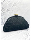 2014 CHANEL BLACK QUILTED NUBUCK LEATHER TIMELESS CLUTCH  