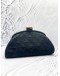 2014 CHANEL BLACK QUILTED NUBUCK LEATHER TIMELESS CLUTCH  