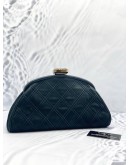 2014 CHANEL BLACK QUILTED NUBUCK LEATHER TIMELESS CLUTCH  