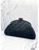 2014 CHANEL BLACK QUILTED NUBUCK LEATHER TIMELESS CLUTCH  