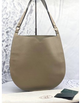 (LIKE NEW) VALEXTRA OYSTER BROWN LEATHER MEDIUM SHOULDER BAG