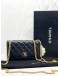 (LIKE NEW)CHANEL BLACK QUILTED LAMBSKIN CAMELLIA WALLET ON CHAIN GHW -FULL SET-