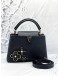 (LIKE NEW) LOUIS VUITTON CAPUCINES BB LIMITED EDITION BAG IN BLACK TAURILLON LEATHER -FULL SET-