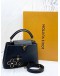 (LIKE NEW) LOUIS VUITTON CAPUCINES BB LIMITED EDITION BAG IN BLACK TAURILLON LEATHER -FULL SET-