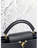 (LIKE NEW) LOUIS VUITTON CAPUCINES BB LIMITED EDITION BAG IN BLACK TAURILLON LEATHER -FULL SET-