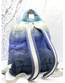 (LIKE NEW) CHANEL NYLON EMBOSSED SMALL DOUDOUNE BACKPACK BLACK BLUE WHITE