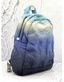 (LIKE NEW) CHANEL NYLON EMBOSSED SMALL DOUDOUNE BACKPACK BLACK BLUE WHITE