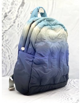 (LIKE NEW) CHANEL NYLON EMBOSSED SMALL DOUDOUNE BACKPACK BLACK BLUE WHITE