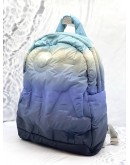 (LIKE NEW) CHANEL NYLON EMBOSSED SMALL DOUDOUNE BACKPACK BLACK BLUE WHITE