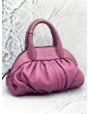 (LIKE NEW) LANCEL GOUSSET PURPLE LEATHER HANDLE BAG