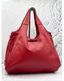 SALVATORE FERRAGAMO RED HOBO SHOULDER BAG 