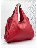 SALVATORE FERRAGAMO RED HOBO SHOULDER BAG 