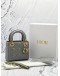 (LIKE NEW) 2024 CHRISTIAN DIOR MINI LADY DIOR METALLIC PEARLY SILVER BAG -FULL SET- 