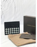 (LIKE NEW) BOTTEGA VENETA BLACK CHECKER CARD HOLDER -FULL SET- 
