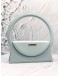 (LIKE NEW) JACQUEMUS LE SAC ROND TOP HANDLE AND CROSSBODY BAG IN LIGHT BLUE CALFSKIN LEATHER