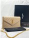 (LIKE NEW)YSL SAINT LAURENT CASSANDRA LEATHER CHAIN WALLET IN BEIGE GHW -FULL SET-