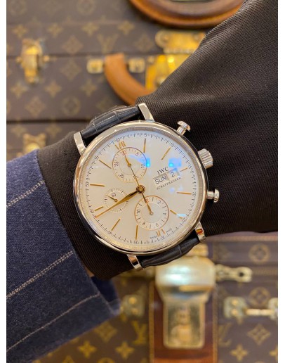 2019 IWC PORTOFINO CHRONOGRAPH REF IW391031 WHITE DIAL 42MM AUTOMATIC WATCH -FULL SET-