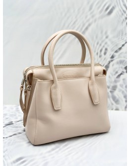 TOD’S CALFSKIN LEATHER TOP HANDLE BAG WITH STRAP 