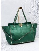 VALENTINO GARAVANI ROCKSTUD CALFSKIN LEATHER TOTE BAG