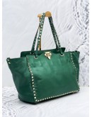 VALENTINO GARAVANI ROCKSTUD CALFSKIN LEATHER TOTE BAG