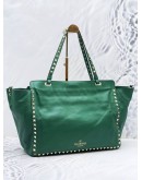 VALENTINO GARAVANI ROCKSTUD CALFSKIN LEATHER TOTE BAG